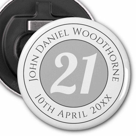 Herdenking van de verjaardag met Naam, Leeftijd, & Button Flesopener