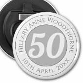 Herdenking van de verjaardag met Naam, Leeftijd, & Button Flesopener