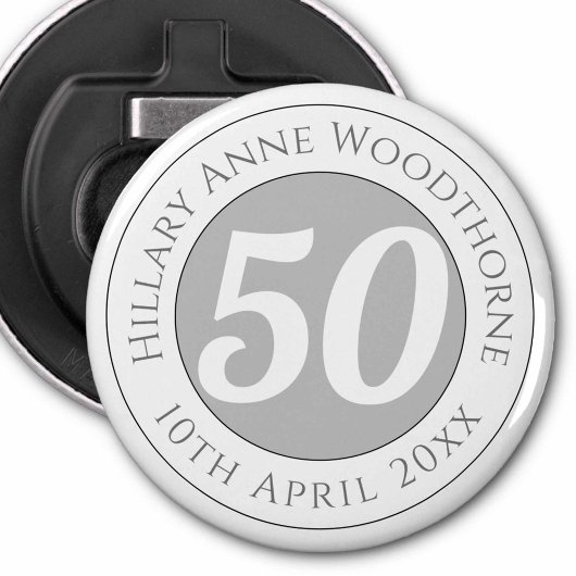 Herdenking van de verjaardag met Naam, Leeftijd, & Button Flesopener