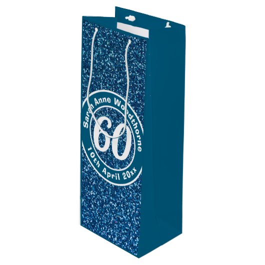 Herdenking van de verjaardag met Naam, Leeftijd, e Wijn Cadeautas (Voorkant Gekanteld)