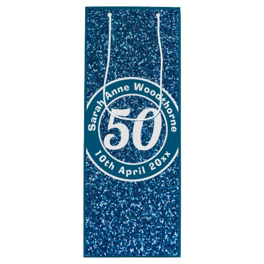 Herdenking van de verjaardag met Naam, Leeftijd, e Wijn Cadeautas (Voorkant)