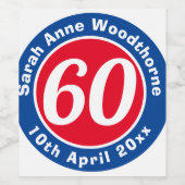 Herdenking van de verjaardag met Naam, Leeftijd, e Wijn Etiket (Enkel label)