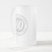 Herdenking van de verjaardag met Naam, Leeftijd, & Matglas Bierpul (Voorkant links)