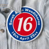 Herdenking van de verjaardag met Naam, Leeftijd, & Ronde Button 6,0 Cm (In situ)