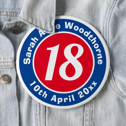 Herdenking van de verjaardag met Naam, Leeftijd, & Ronde Button 6,0 Cm (In situ)