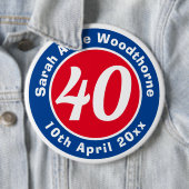 Herdenking van de verjaardag met Naam, Leeftijd, & Ronde Button 6,0 Cm (In situ)