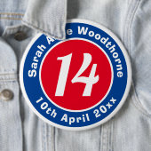 Herdenking van de verjaardag met Naam, Leeftijd, & Ronde Button 6,0 Cm (In situ)