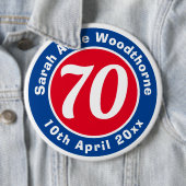 Herdenking van de verjaardag met Naam, Leeftijd, & Ronde Button 6,0 Cm (In situ)