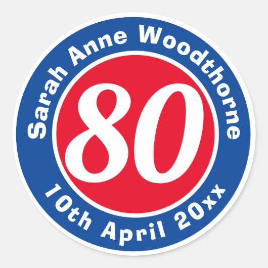 Herdenking van de verjaardag met Naam, Leeftijd, & Ronde Sticker (Voorkant)