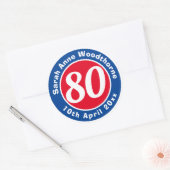 Herdenking van de verjaardag met Naam, Leeftijd, & Ronde Sticker (Envelop)