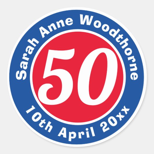 Herdenking van de verjaardag met Naam, Leeftijd, & Ronde Sticker (Voorkant)