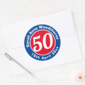 Herdenking van de verjaardag met Naam, Leeftijd, & Ronde Sticker (Envelop)