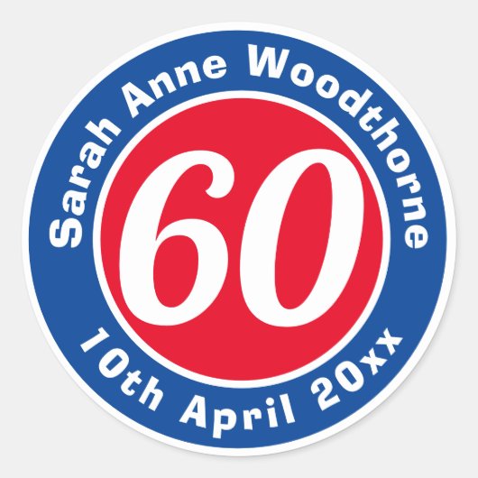 Herdenking van de verjaardag met Naam, Leeftijd, & Ronde Sticker (Voorkant)