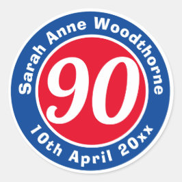 Herdenking van de verjaardag met Naam, Leeftijd, & Ronde Sticker