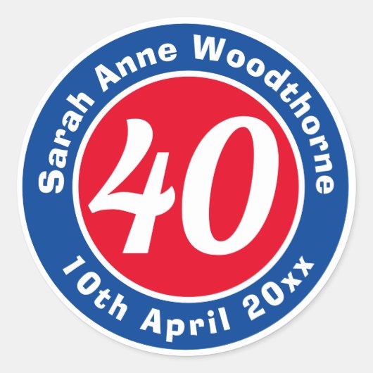 Herdenking van de verjaardag met Naam, Leeftijd, & Ronde Sticker (Voorkant)