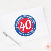 Herdenking van de verjaardag met Naam, Leeftijd, & Ronde Sticker (Envelop)