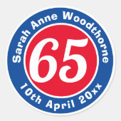 Herdenking van de verjaardag met Naam, Leeftijd, & Ronde Sticker (Voorkant)