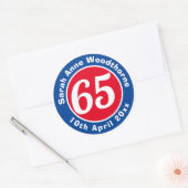 Herdenking van de verjaardag met Naam, Leeftijd, & Ronde Sticker (Envelop)