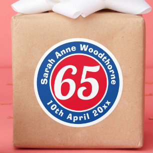 Herdenking van de verjaardag met Naam, Leeftijd, & Ronde Sticker