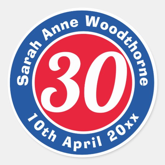 Herdenking van de verjaardag met Naam, Leeftijd, & Ronde Sticker (Voorkant)