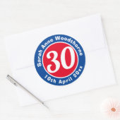 Herdenking van de verjaardag met Naam, Leeftijd, & Ronde Sticker (Envelop)