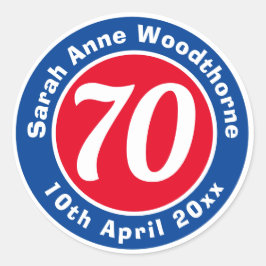 Herdenking van de verjaardag met Naam, Leeftijd, & Ronde Sticker