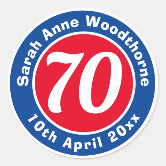 Herdenking van de verjaardag met Naam, Leeftijd, & Ronde Sticker (Voorkant)