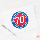 Herdenking van de verjaardag met Naam, Leeftijd, & Ronde Sticker (Envelop)
