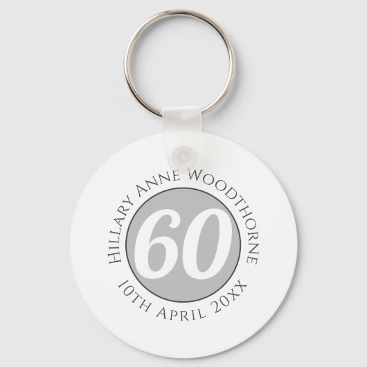 Herdenking van de verjaardag met Naam, Leeftijd, & Sleutelhanger (Voorkant)