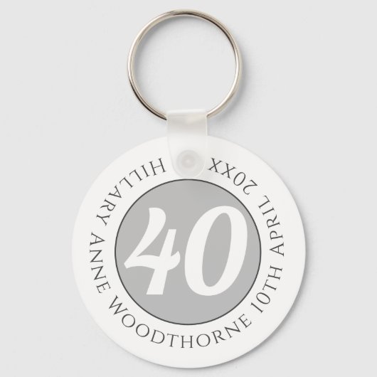 Herdenking van de verjaardag met Naam, Leeftijd, & Sleutelhanger (Voorkant)