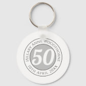 Herdenking van de verjaardag met Naam, Leeftijd, & Sleutelhanger (Achterkant)