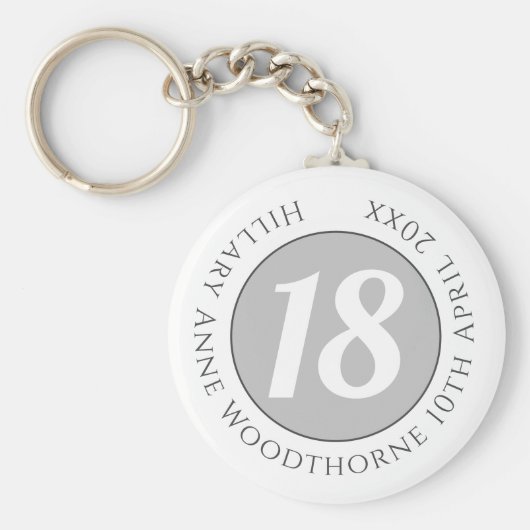 Herdenking van de verjaardag met Naam, Leeftijd, & Sleutelhanger (Voorkant)