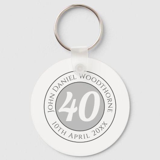 Herdenking van de verjaardag met Naam, Leeftijd, & Sleutelhanger (Voorkant)