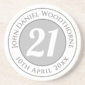 Herdenking van de verjaardag met Naam, Leeftijd, & Zandsteen Onderzetter (Voorkant)