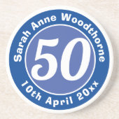 Herdenking van de verjaardag met Naam, Leeftijd, & Zandsteen Onderzetter (Voorkant)