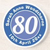 Herdenking van de verjaardag met Naam, Leeftijd, & Zandsteen Onderzetter (Voorkant)