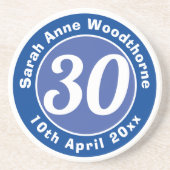 Herdenking van de verjaardag met Naam, Leeftijd, & Zandsteen Onderzetter (Voorkant)