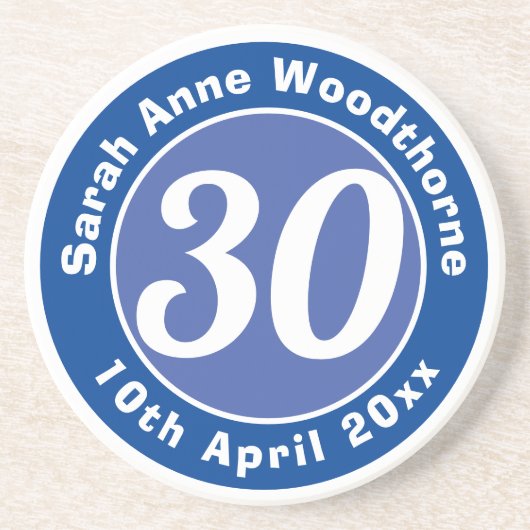 Herdenking van de verjaardag met Naam, Leeftijd, & Zandsteen Onderzetter (Voorkant)