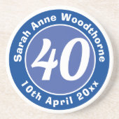 Herdenking van de verjaardag met Naam, Leeftijd, & Zandsteen Onderzetter (Voorkant)