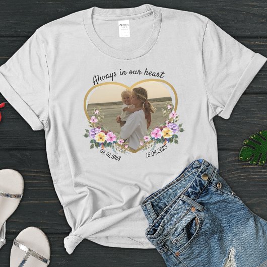 Herdenking van de Waterverf van Floral Love Family T-shirt