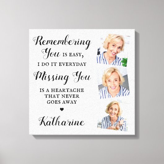 Herdenking van familieleden 3 Foto Canvas Afdruk (Voorkant)