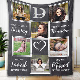 Herdenking van familiemonmonogram fleece deken