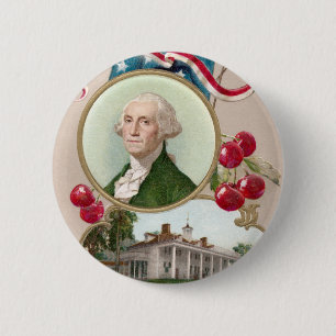 Herdenking van George Washington Ronde Button 5,7 Cm