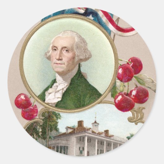 Herdenking van George Washington Ronde Sticker (Voorkant)