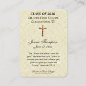 Herdenking van het afstuderen Religieuze Heilige P Visitekaartje (Achterkant)