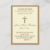 Herdenking van het afstuderen Religieuze Kaarten v Visitekaartje (Achterkant)