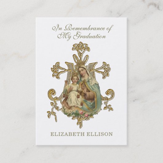 Herdenking van het afstuderen Religieuze Kaarten v Visitekaartje (Voorkant)