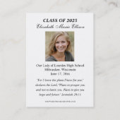 Herdenking van het afstuderen Religieuze Kaarten v Visitekaartje (Achterkant)