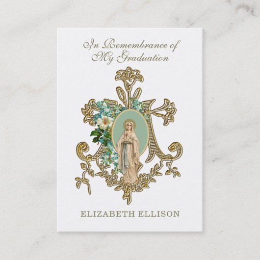 Herdenking van het afstuderen Religieuze Kaarten v Visitekaartje (Voorkant)