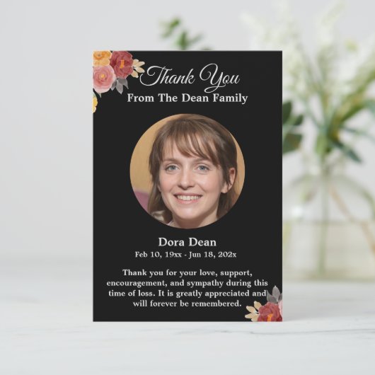 Herdenking van het begrafenissympathie bedankkaart (Staand voorkant)